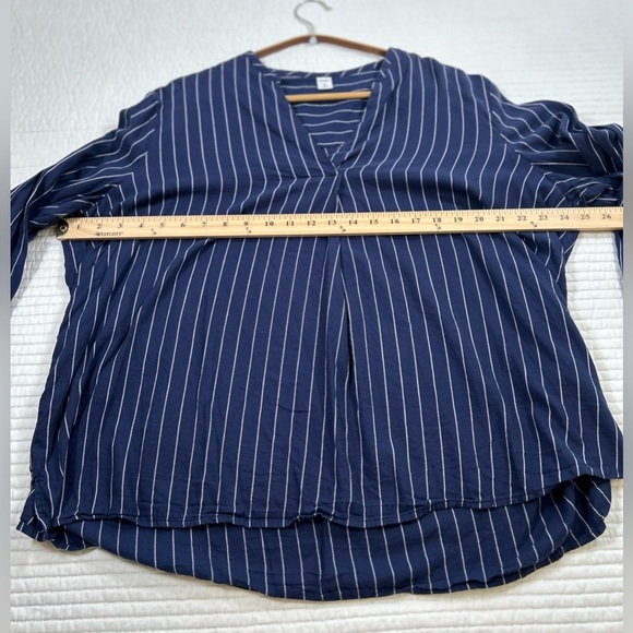 Old Navy Peasant Blouse in Navy w/ White Stripes. Relaxed Fit. Size XL. Nautical - Picture 4 of 6
